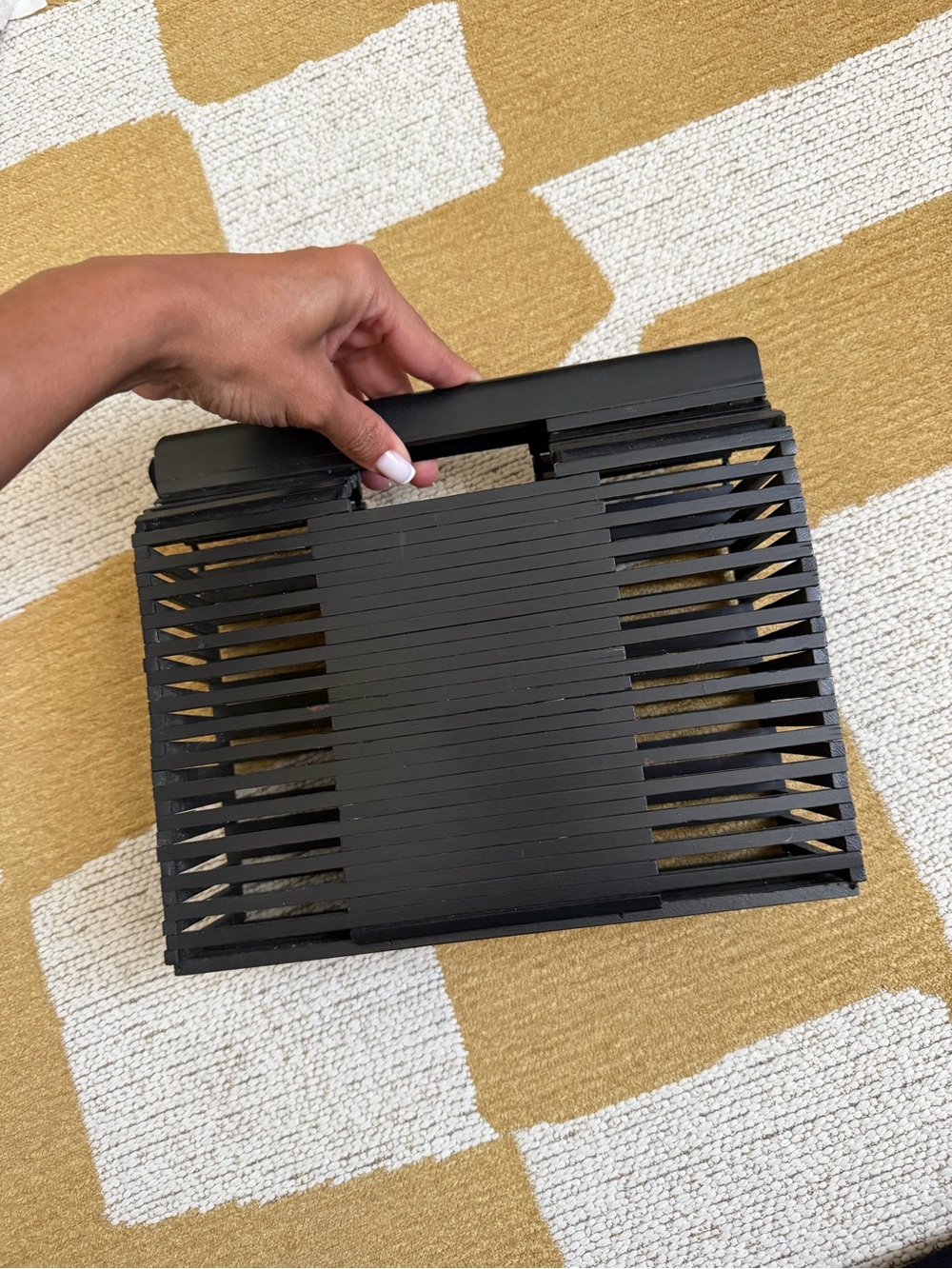 Urban Outfitters Black Mini Slatted Handbag